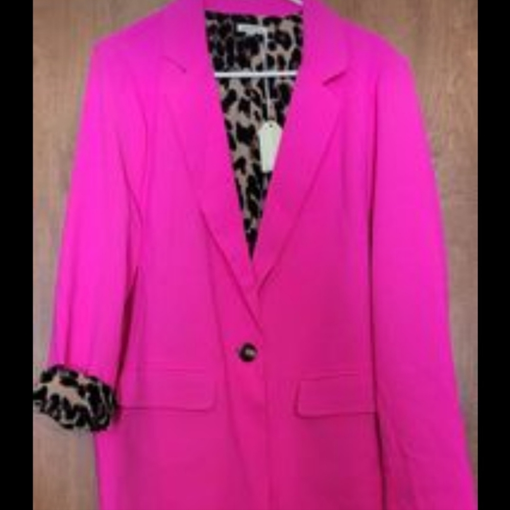 Barbie pink and leopard blazer fits size 18